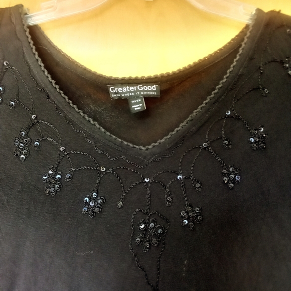 Greater Good Beaded Tie Dye Sheer Blouse Size 1X/2X - Picture 6 of 11